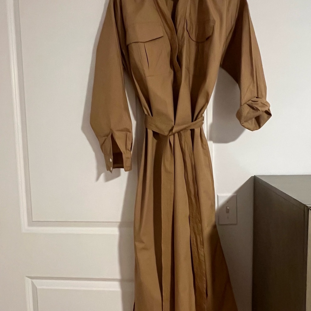 LOFT Beige Collared Shirt Dress Size 6